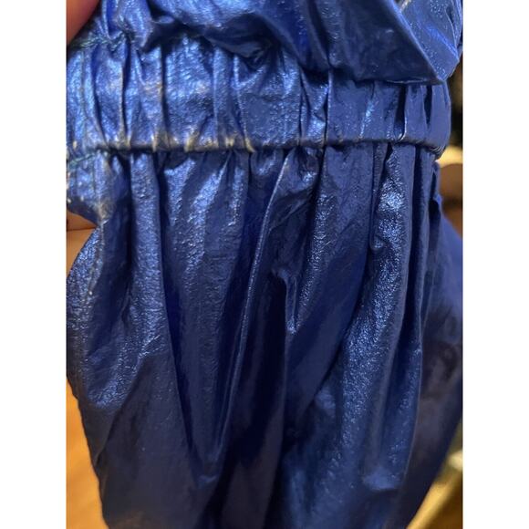 Forte Forte Italy Shiny Pants Jogger Lounge •Women 0/XS• Metallic Blue Parachute - Picture 10 of 14